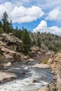 Rushing stream river water through Eleven Mile Canyon Colorado Royalty Free Stock Photo