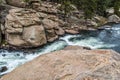 Rushing stream river water through Eleven Mile Canyon Colorado