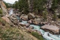 Rushing stream river water through Eleven Mile Canyon Colorado