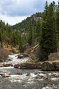 Rushing stream river water through Eleven Mile Canyon Colorado Royalty Free Stock Photo