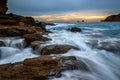 Rushing water and clouds in Laguna Beach, CA Royalty Free Stock Photo