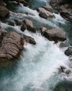 Rushing Water Flowing over Rocks in Rapids Royalty Free Stock Photo