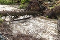 Rushing Water from Severe Flash Flood in Stream Royalty Free Stock Photo