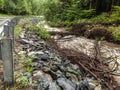 Rushing Water from Severe Flash Flood in Stream Royalty Free Stock Photo