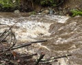 Rushing Water from Severe Flash Flood in Stream Royalty Free Stock Photo