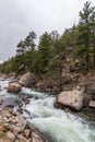 Rushing stream river water through Eleven Mile Canyon Colorado Royalty Free Stock Photo