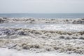 The rushing and white ocean waves at the Atlantic Ocean Royalty Free Stock Photo