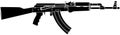 Rusian Assault Riffle AK47 Black - Vector Illustration Royalty Free Stock Photo