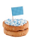 Rusk with blue white mice