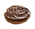 Rusk with chocolate cream, isolated