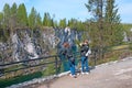 Ruskeala, Karelia, Russia. People in The Mountain Park