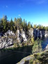 Ruskeala national Park in Karelia, lake view Royalty Free Stock Photo