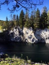 Ruskeala national Park in Karelia, lake view