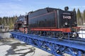 Soviet cargo steam locomotive L-4429 on a turning circle Royalty Free Stock Photo