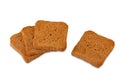 Rusks bread isolated on white Royalty Free Stock Photo