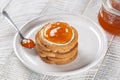 Rusks or Fette Biscottate or Zwieback, toasted round Bread with Butter and Apricot