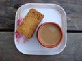 Rusks and kullad tea in plate