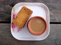 Rusks and kullad tea in plate Royalty Free Stock Photo