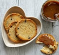 Rusks with milk jam Royalty Free Stock Photo