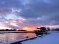 Rusne island in winter, Lithuania Royalty Free Stock Photo