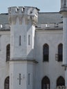 Rusovce castle windows and tower detail, Slovakia