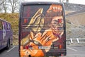 Russ bus or Russebuss in city of Halden, Norway Detailed art