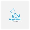 Russell Terrier dog line modern logo design Royalty Free Stock Photo
