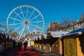 russels Old Town, Brussels Capital Region - Belgium - The ferris Wheel at the Christmas market at Place Sainte Catherine Royalty Free Stock Photo