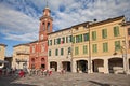 Russi, Ravenna, Emilia-Romagna, Italy: view of the Dante square in the old town of the ancient Italian city Royalty Free Stock Photo