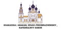 Russia, Abakan, Spasopreobrazhenskiy , Kafedral'nyy Sobor travel landmark vector illustration Royalty Free Stock Photo