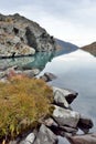 Russia, The Altai mountains, lake Acchan Akchan in september in cloudy weather