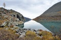 Russia, The Altai mountains, lake Acchan Akchan in september in cloudy weather