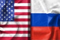 Russia and America USA flags , war background concept Royalty Free Stock Photo