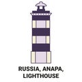 Russia, Anapa, Lighthouse travel landmark vector illustration