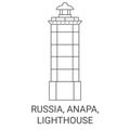 Russia, Anapa, Lighthouse travel landmark vector illustration