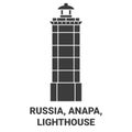 Russia, Anapa, Lighthouse travel landmark vector illustration