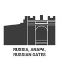 Russia, Anapa, Russian Gates travel landmark vector illustration