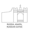 Russia, Anapa, Russian Gates travel landmark vector illustration