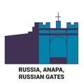 Russia, Anapa, Russian Gates travel landmark vector illustration