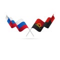 Russia and Angola flags. Vector illustration.