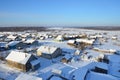 Russia, Arkhangelsk region, Turchasovo village in winter Royalty Free Stock Photo