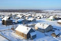 Russia, Arkhangelsk region, Turchasovo village in winter Royalty Free Stock Photo