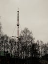 Russia - Arkhangelsk - TV mast at autumn day Royalty Free Stock Photo