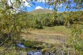 Russia, Arkhyz. Atsgara river valley in september Royalty Free Stock Photo