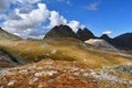 Russia, Arkhyz. Mountains in september in cloudy day