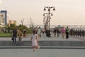 Russia, Astrakhan, 06.15.20. People strolling along the evening onboard