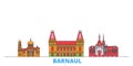 Russia, Barnaul line cityscape, flat vector. Travel city landmark, oultine illustration, line world icons