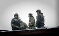 Russia, Barnaul-February 6, 2018. Firefighters and rescuers extinguish a fire in the Museum of war