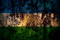 Russia, Bashkortostan flag on grunge metal background texture with scratches and cracks Royalty Free Stock Photo