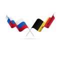 Russia and Belgium flags. Vector illustration.